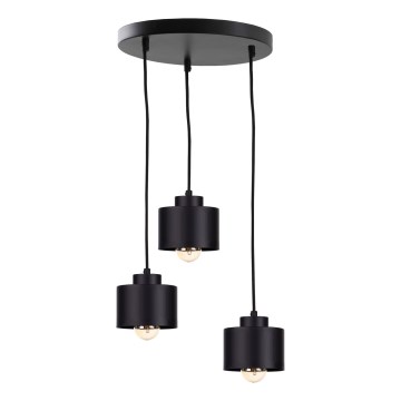 Lampadario a sospensione con filo SIMPLY BLACK 3xE27/60W/230V diametro 32 cm