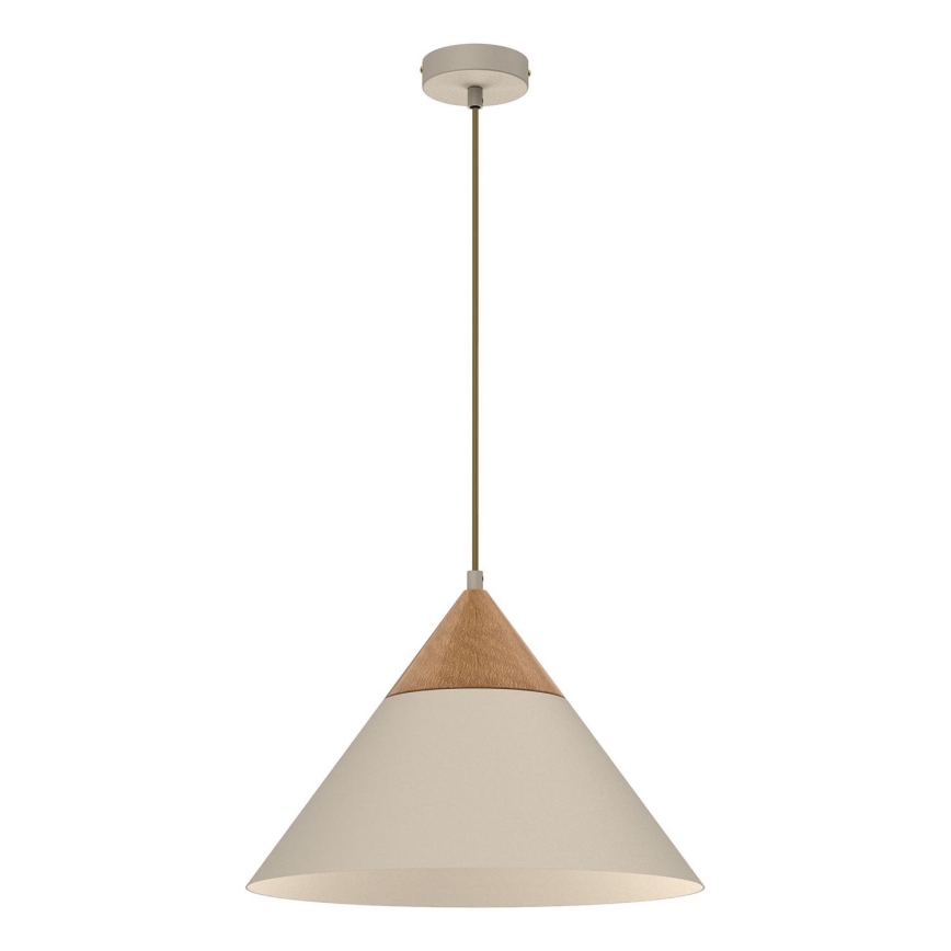 Lampadario a sospensione con filo SINGLE 1xE27/15W/230V beige/faggio