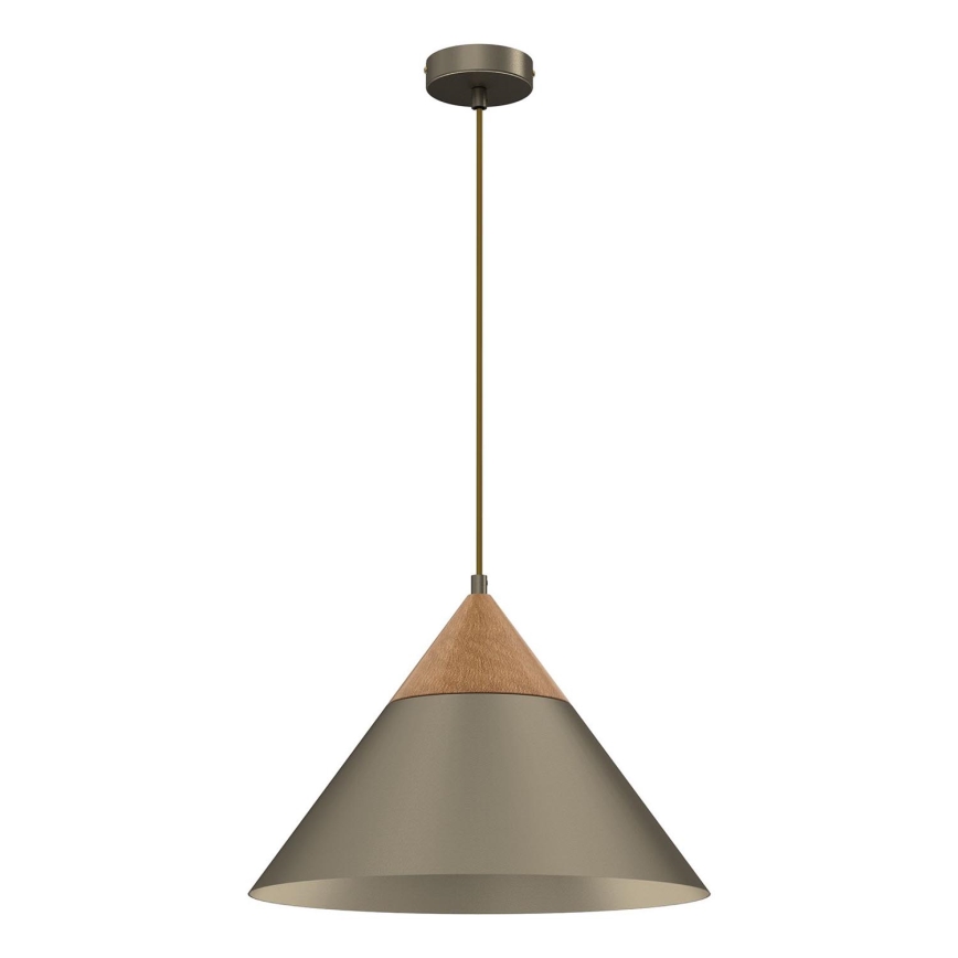Lampadario a sospensione con filo SINGLE 1xE27/15W/230V ottone/faggio