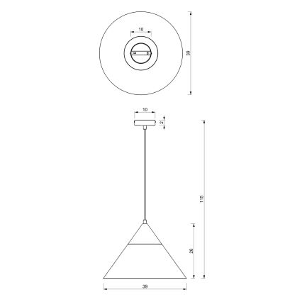 Lampadario a sospensione con filo SINGLE 1xE27/15W/230V ottone/faggio