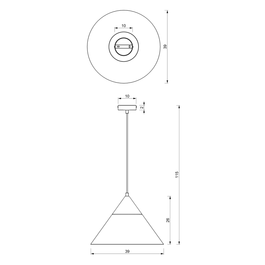 Lampadario a sospensione con filo SINGLE 1xE27/15W/230V ottone/faggio