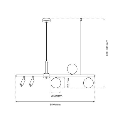 Lampadario a sospensione con filo SIRIO 5xG9/25W/230V nero