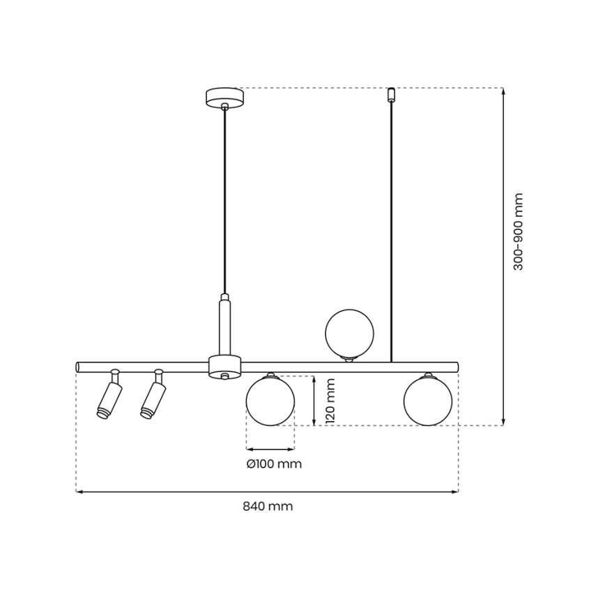 Lampadario a sospensione con filo SIRIO 5xG9/25W/230V nero