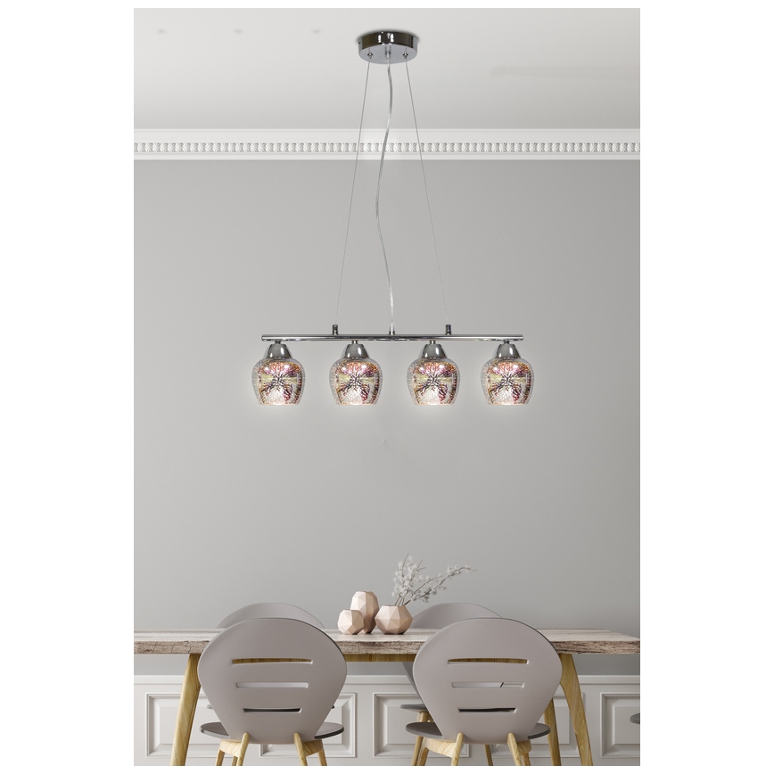 Lampadario a sospensione con filo SIRIUS 4xE27/60W/230V