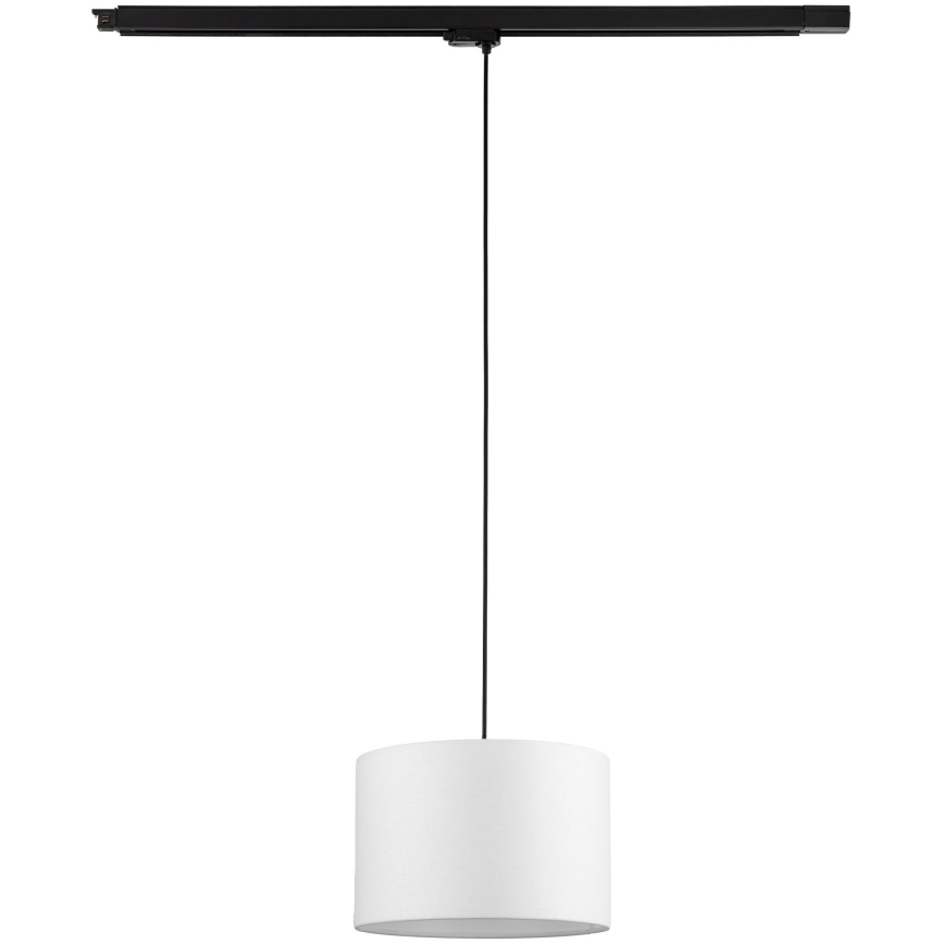 Lampadario a sospensione con filo per sistema a binario trifase TRACER 1xE27/15W/230V diametro 30 cm nero/bianco