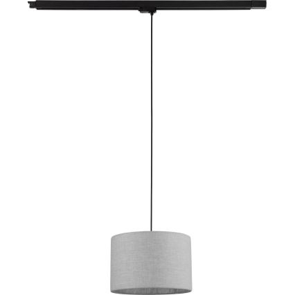 Lampadario a sospensione con filo per sistema a binario trifase TRACER 1xE27/15W/230V diametro 30 cm nero/grigio