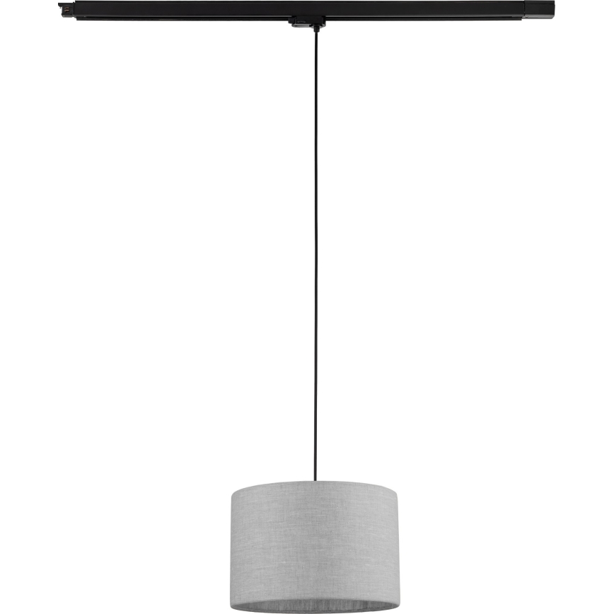 Lampadario a sospensione con filo per sistema a binario trifase TRACER 1xE27/15W/230V diametro 30 cm nero/grigio