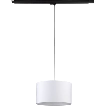Lampadario a sospensione con filo per sistema a binario trifase TRACER 1xE27/15W/230V diametro 38 cm nero/bianco