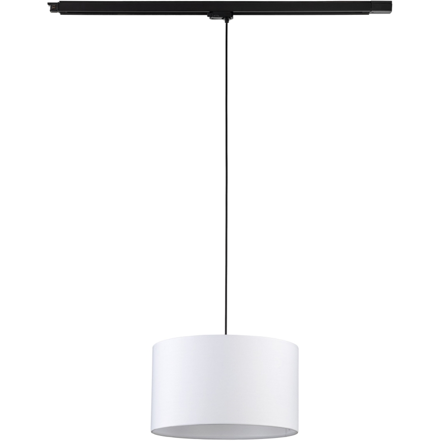Lampadario a sospensione con filo per sistema a binario trifase TRACER 1xE27/15W/230V diametro 38 cm nero/bianco