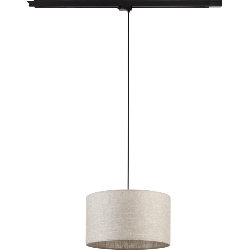 Lampadario a sospensione con filo per sistema a binario trifase TRACER 1xE27/15W/230V diametro 38 cm nero/grigio