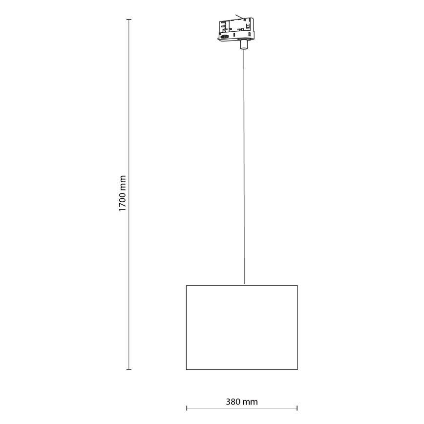 Lampadario a sospensione con filo per sistema a binario trifase TRACER 1xE27/15W/230V diametro 38 cm nero/grigio