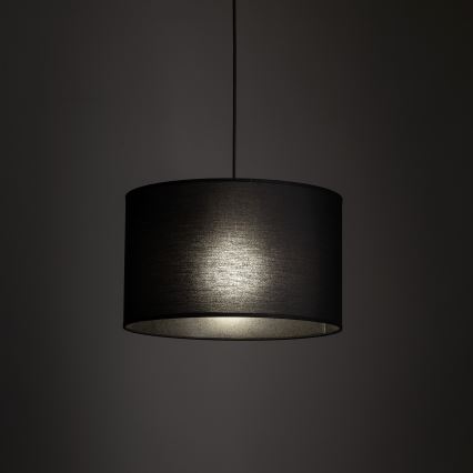 Lampadario a sospensione con filo per sistema a binario trifase TRACER 1xE27/15W/230V diametro 38 cm nero