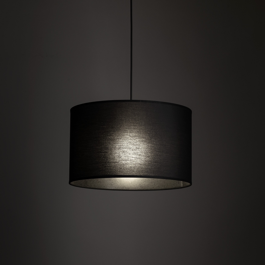 Lampadario a sospensione con filo per sistema a binario trifase TRACER 1xE27/15W/230V diametro 38 cm nero
