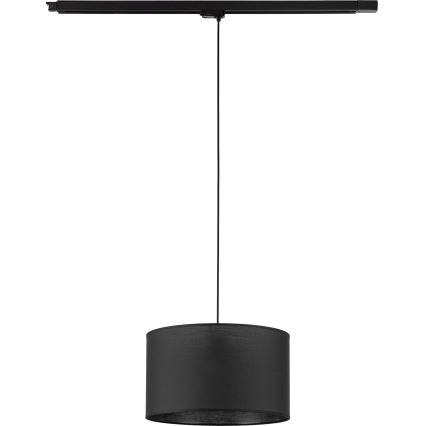 Lampadario a sospensione con filo per sistema a binario trifase TRACER 1xE27/15W/230V diametro 38 cm nero
