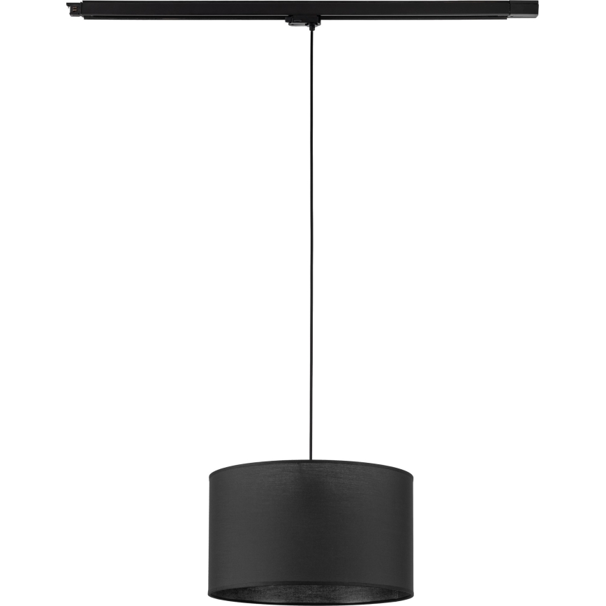 Lampadario a sospensione con filo per sistema a binario trifase TRACER 1xE27/15W/230V diametro 38 cm nero