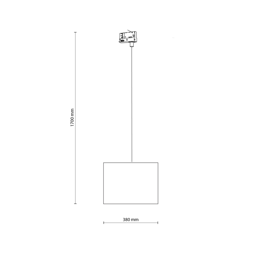 Lampadario a sospensione con filo per sistema a binario trifase TRACER 1xE27/15W/230V diametro 38 cm nero