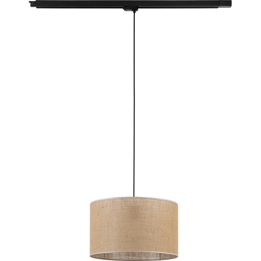 Lampadario a sospensione con filo per sistema a binario trifase TRACER 1xE27/15W/230V diametro 38 cm nero/marrone