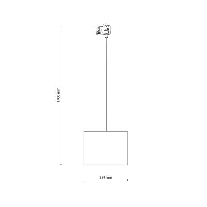 Lampadario a sospensione con filo per sistema a binario trifase TRACER 1xE27/15W/230V diametro 38 cm nero/marrone