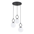 Lampadario a sospensione con filo SITRO 3xE14/10W/230V nero/bianco