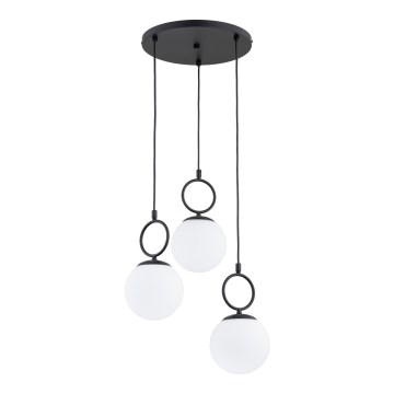 Lampadario a sospensione con filo SITRO 3xE14/10W/230V nero/bianco