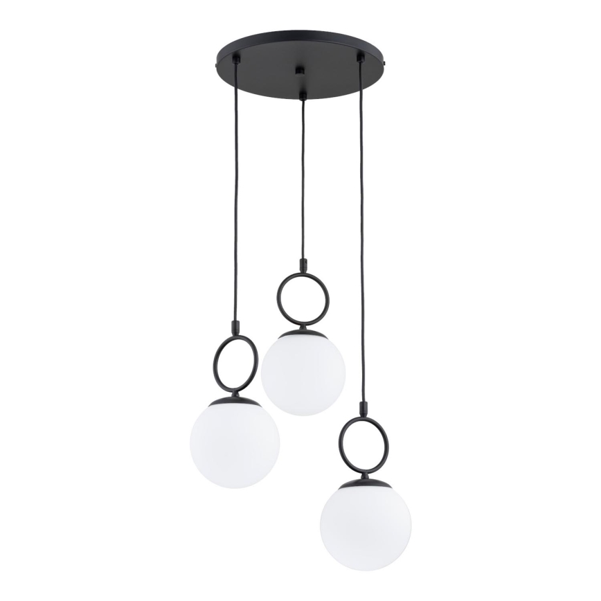 Lampadario a sospensione con filo SITRO 3xE14/10W/230V nero/bianco