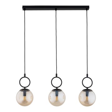 Lampadario a sospensione con filo SITRO 3xE14/10W/230V nero/fumé beige