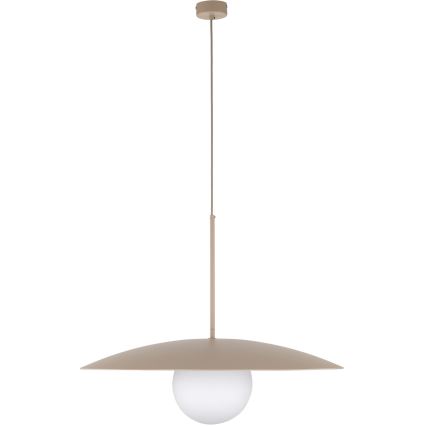 Lampadario a sospensione con filo SLATE 1xE27/15W/230V diametro 65 cm beige