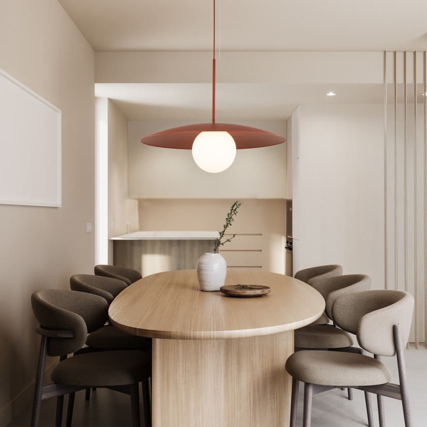 Lampadario a sospensione con filo SLATE 1xE27/15W/230V diametro 65 cm color mattone