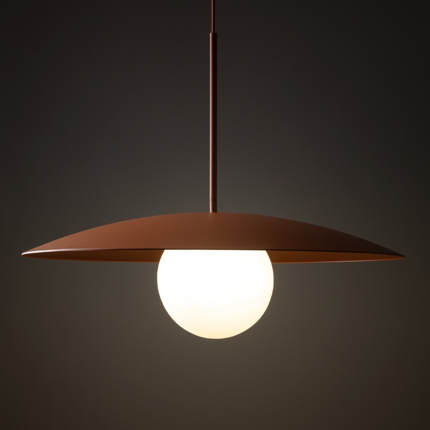Lampadario a sospensione con filo SLATE 1xE27/15W/230V diametro 65 cm color mattone