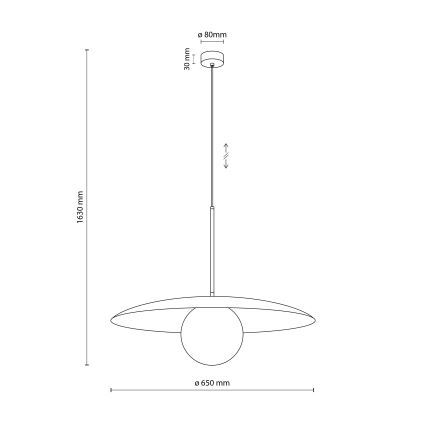 Lampadario a sospensione con filo SLATE 1xE27/15W/230V diametro 65 cm color mattone