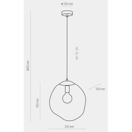 Lampadario a sospensione con filo SOL 1xE27/60W/230V