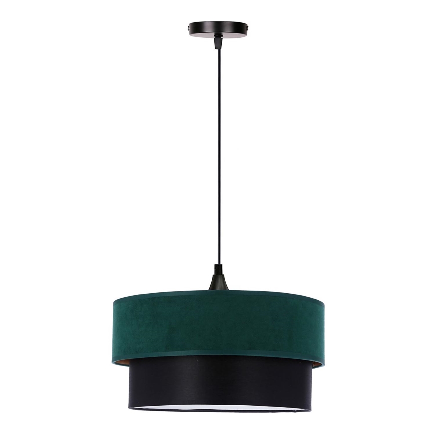 Lampadario a sospensione con filo SOLANTO 1xE27/60W/230V verde/nero