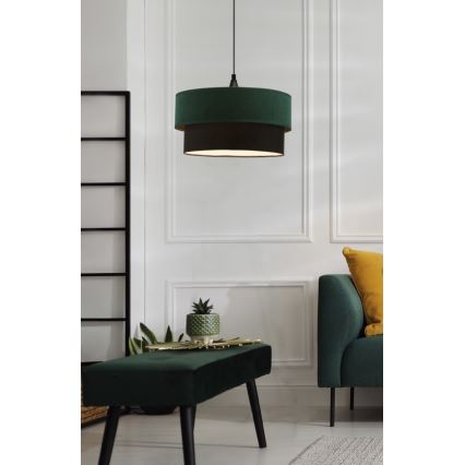 Lampadario a sospensione con filo SOLANTO 1xE27/60W/230V verde/nero