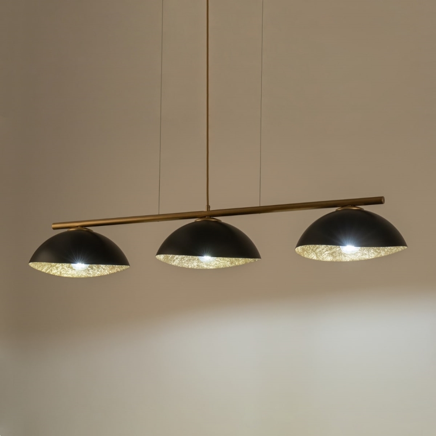 Lampadario a sospensione con filo SOLAR 3xE27/60W/230V oro