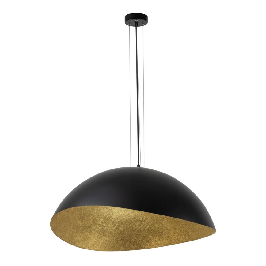 Lampadario a sospensione con filo SOLARIS 1xE27/60W/230V diametro 48 cm nero/oro