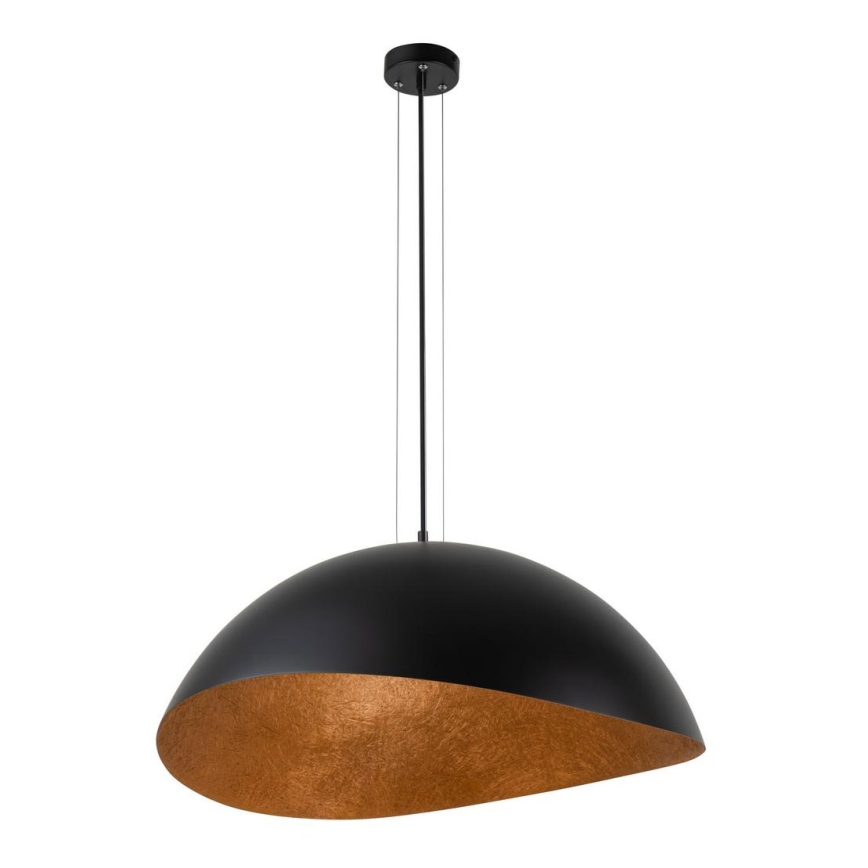 Lampadario a sospensione con filo SOLARIS 1xE27/60W/230V diametro 48 cm nero/rame