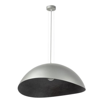 Lampadario a sospensione con filo SOLARIS 1xE27/60W/230V diametro 69 cm argento/nero