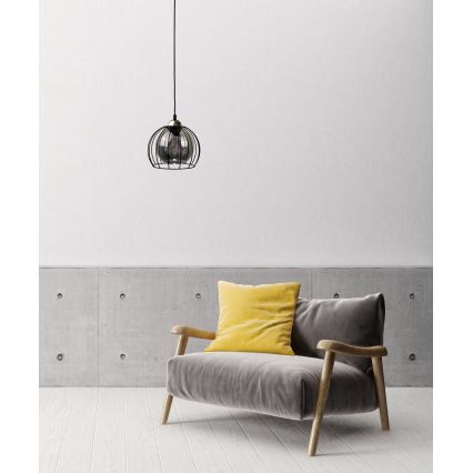 Lampadario a sospensione con filo SOLO BLACK 1xE27/60W230V nero/oro