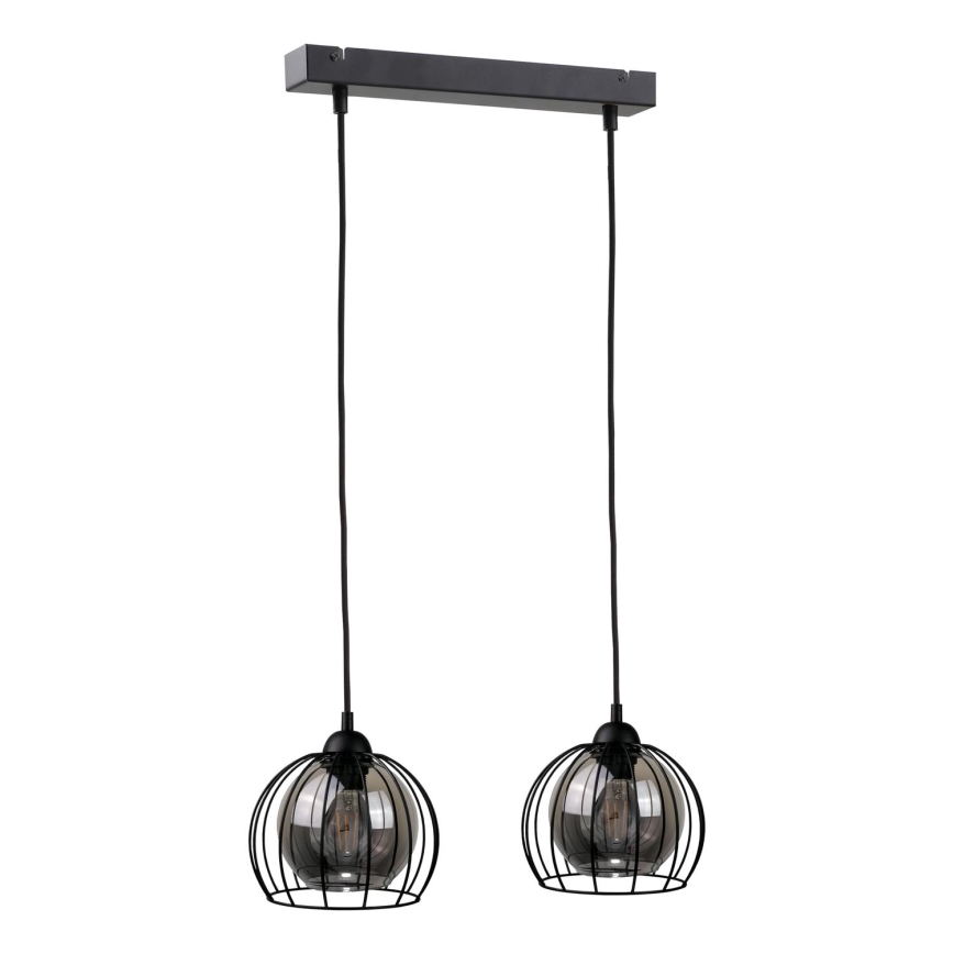 Lampadario a sospensione con filo SOLO BLACK 2xE27/60W/230V