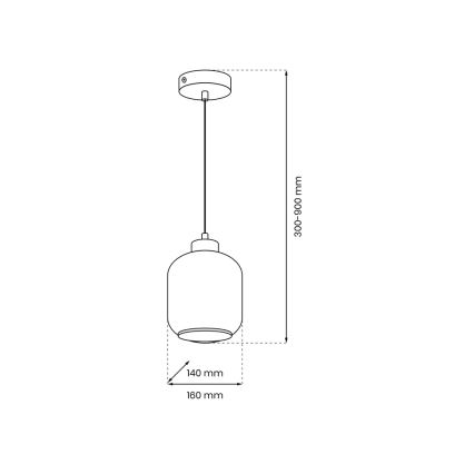 Lampadario a sospensione con filo SOMBRA 1xE27/60W/230V grigio