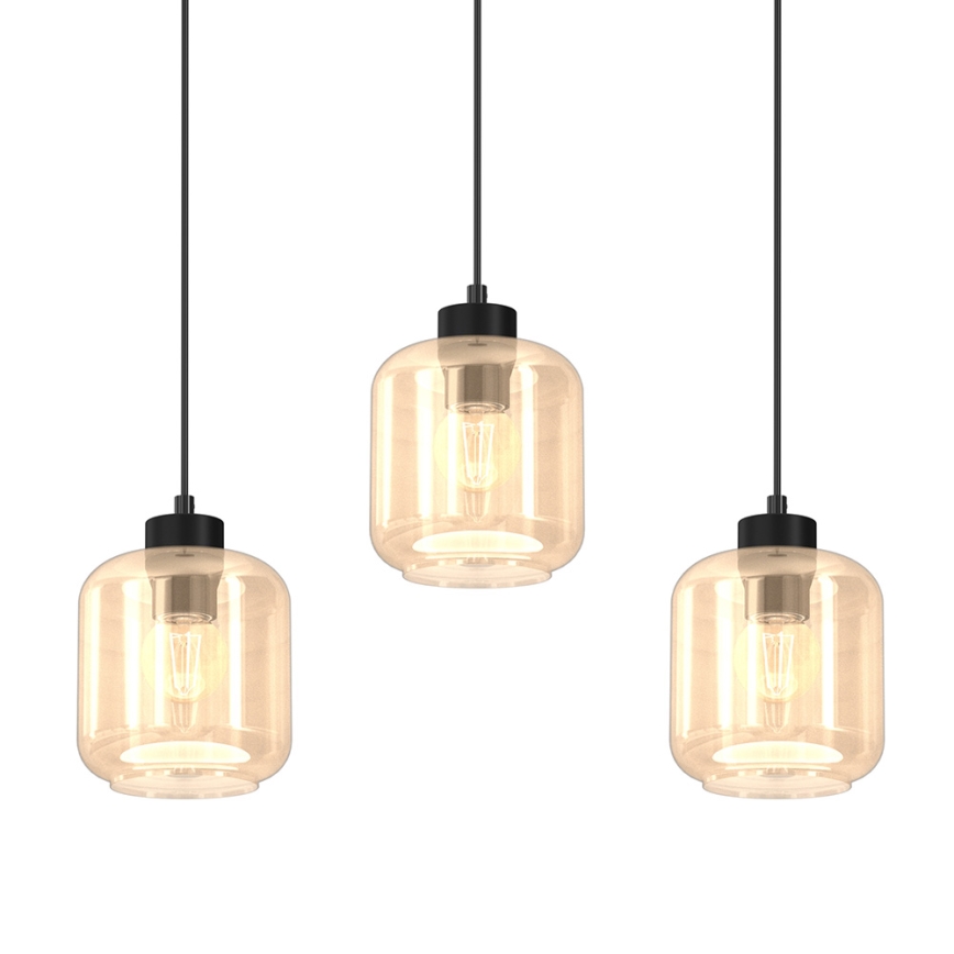 Lampadario a sospensione con filo SOMBRA 3xE27/60W/230V beige