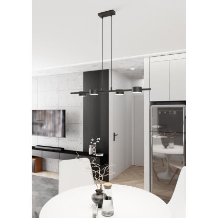 Lampadario a sospensione con filo SORA 4xGX53/12W/230V nero