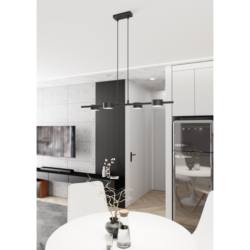 Lampadario a sospensione con filo SORA 4xGX53/12W/230V nero