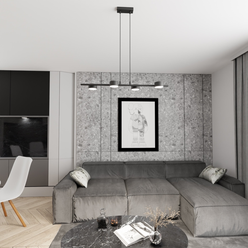 Lampadario a sospensione con filo SORA 4xGX53/12W/230V nero