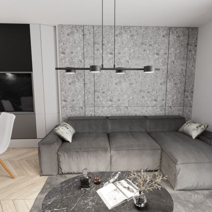 Lampadario a sospensione con filo SORA 4xGX53/12W/230V nero