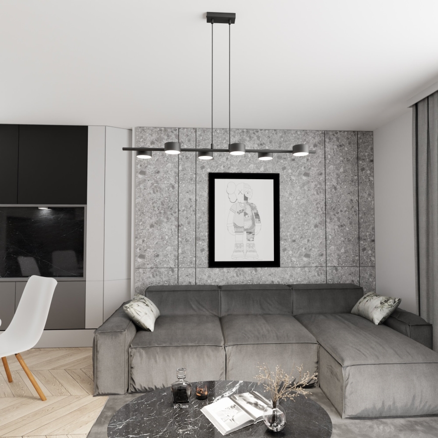 Lampadario a sospensione con filo SORA 6xGX53/12W/230V nero