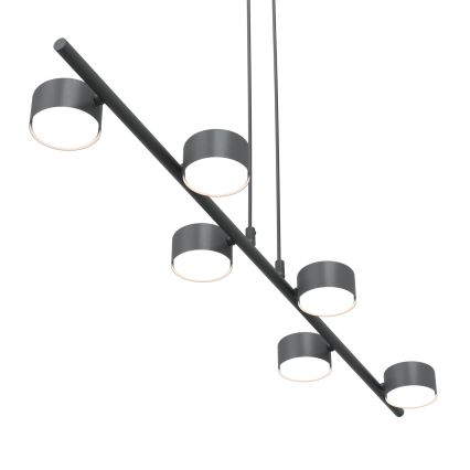 Lampadario a sospensione con filo SORA 6xGX53/12W/230V nero