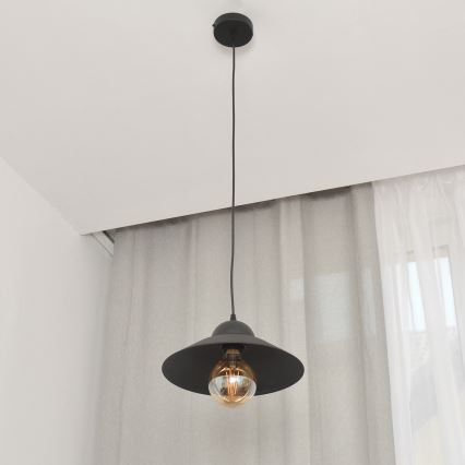 Lampadario a sospensione con filo SORAPIS 1xE27/15W/230V nero