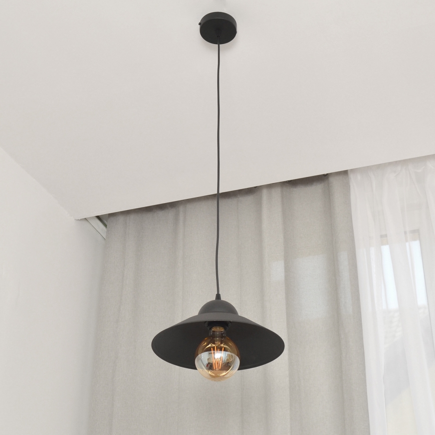 Lampadario a sospensione con filo SORAPIS 1xE27/15W/230V nero
