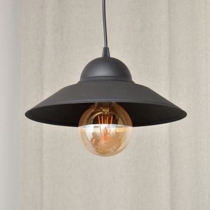 Lampadario a sospensione con filo SORAPIS 1xE27/15W/230V nero